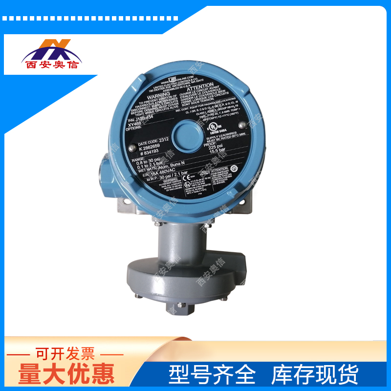 3C认证/J120-555-M408-M201特氟龙膜片压力开关United Electric 
