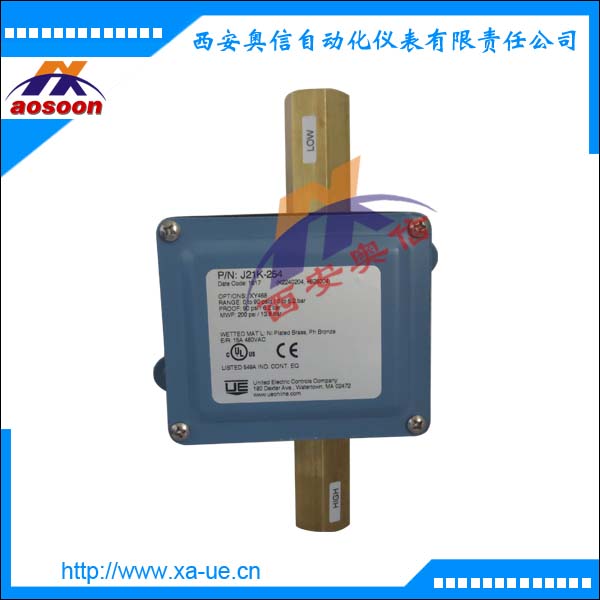 J21K-232-1520美国UE切换差可调差压开关 0-170KPa滤网差压控制器